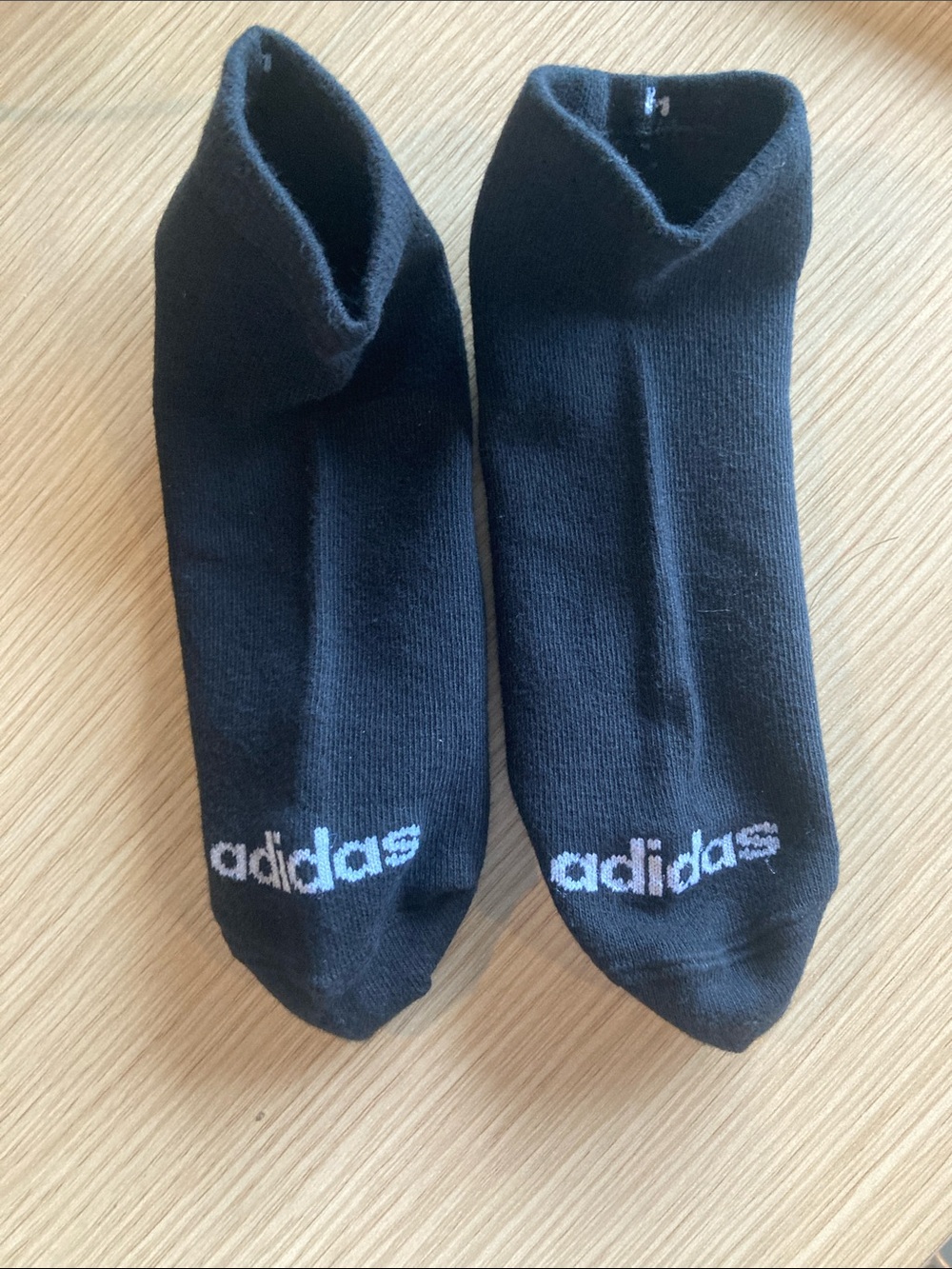 adidas Black No-Show Athletic Socks with White Logo Accent